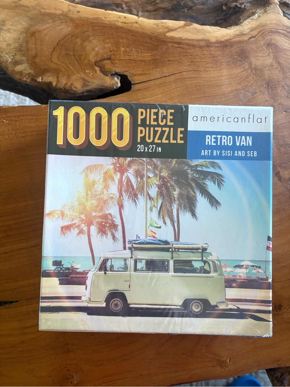 americanflat Retro Van 1000-Piece Puzzle – Cream Van Design